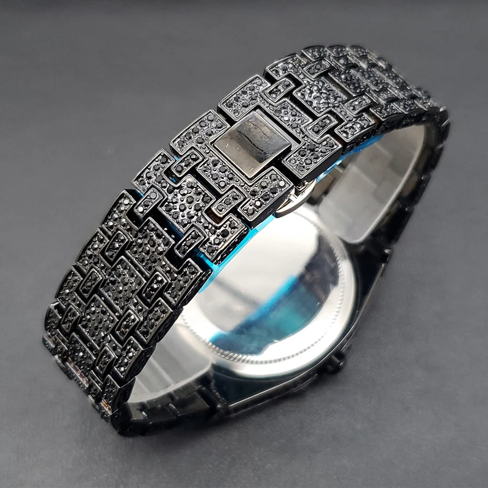 Watches For Men Octagonal Case Luxury Diamond Men's Watch With Big Zircon Bezel Fashion Hip Hop Hand Clock