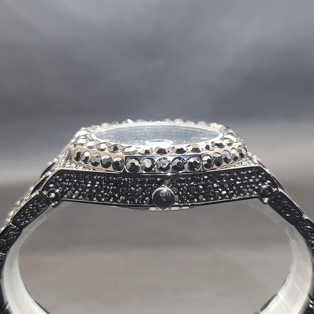Watches For Men Octagonal Case Luxury Diamond Men's Watch With Big Zircon Bezel Fashion Hip Hop Hand Clock