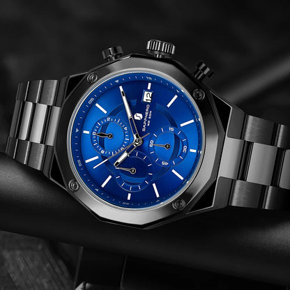 Montre homme SAPPHERO – Chronographe sport de luxe, mode et étanche, idéale en cadeau