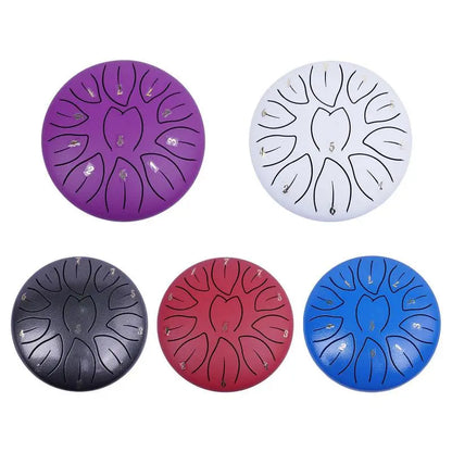 Rain Drum Instrument 6 inches 11 Notes Ethereal Drum Hand Drums Portable Steel Tongue Drum Meditation Drum  for Music Education