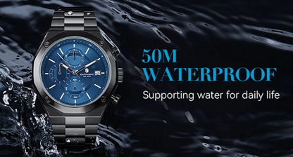 Montre homme SAPPHERO – Chronographe sport de luxe, mode et étanche, idéale en cadeau
