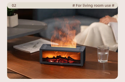 3D Flame Aroma Diffuser – Retro Fireplace Humidifier with Remote Control halloween