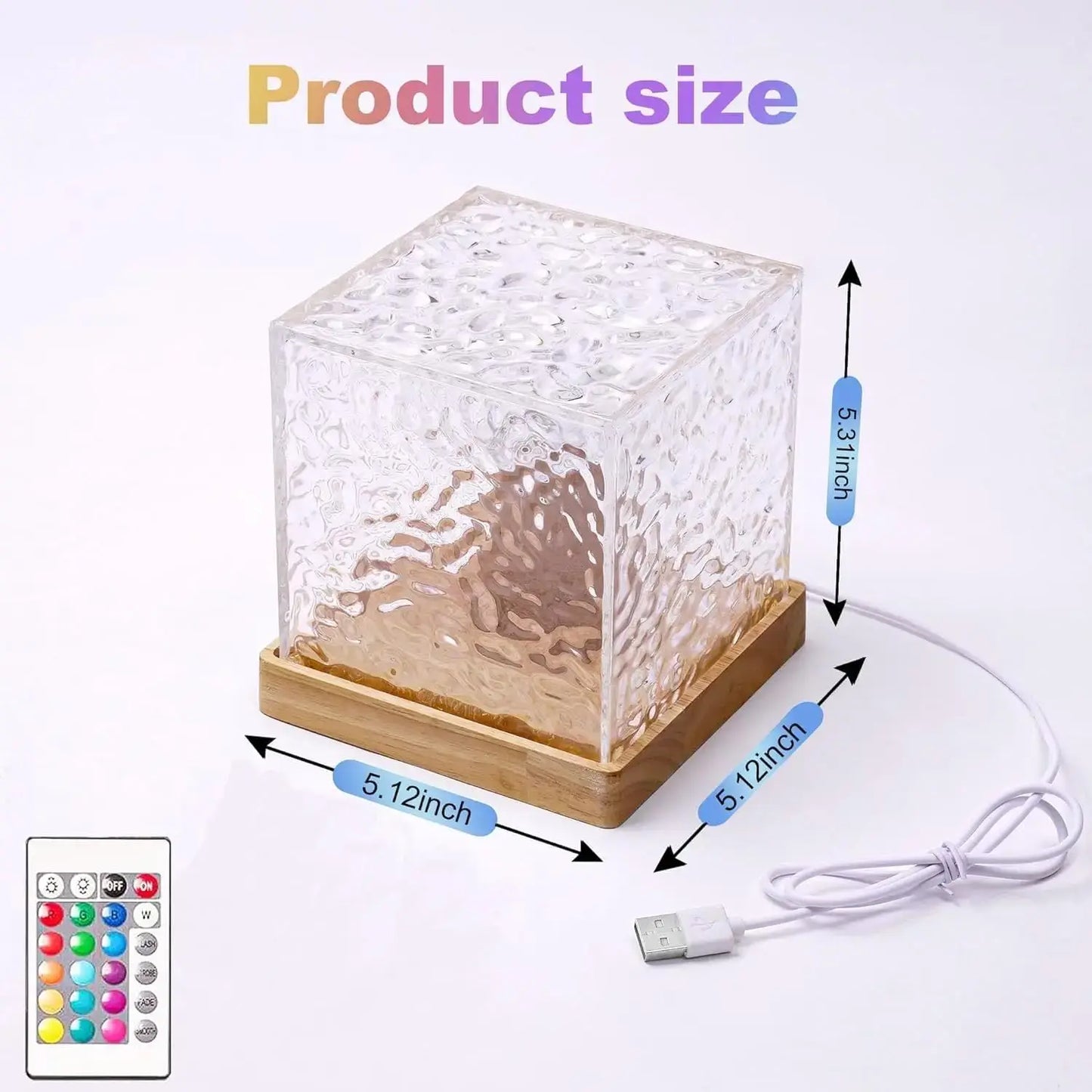 RGB Crystal Touch Lamp – Portable Night Light with USB Charger