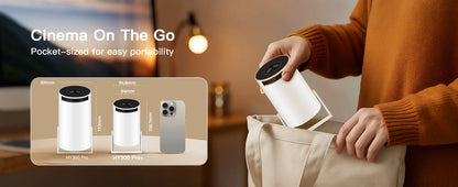 Mini Projector 720P HD, 4K Support Auto-Focus & Keystone, Android 11.0, WiFi 6, BT 5.4, 10,000+ Apps – Portable Home Theater