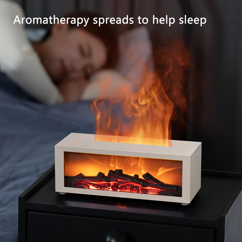 3D Flame Aroma Diffuser – Retro Fireplace Humidifier with Remote Control halloween