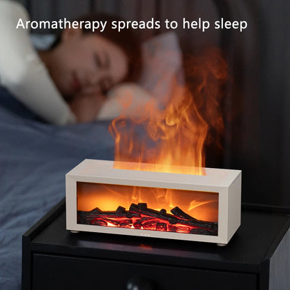 3D Flame Aroma Diffuser – Retro Fireplace Humidifier with Remote Control halloween