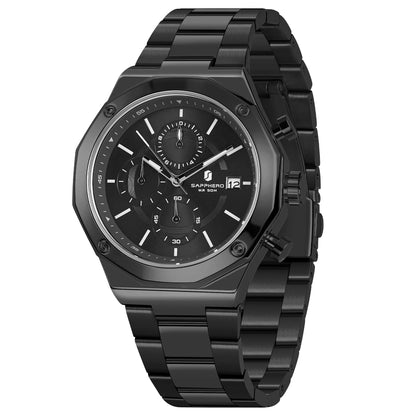 Montre homme SAPPHERO – Chronographe sport de luxe, mode et étanche, idéale en cadeau
