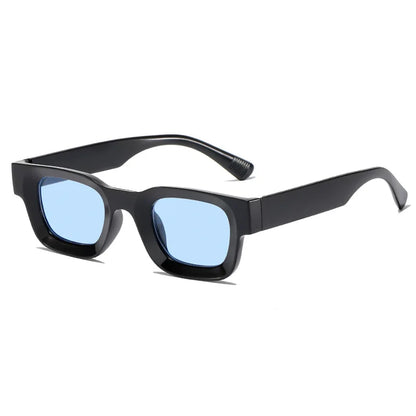 Unisex Small Rectangle Sunglasses – Thick Frame UV400 Shades