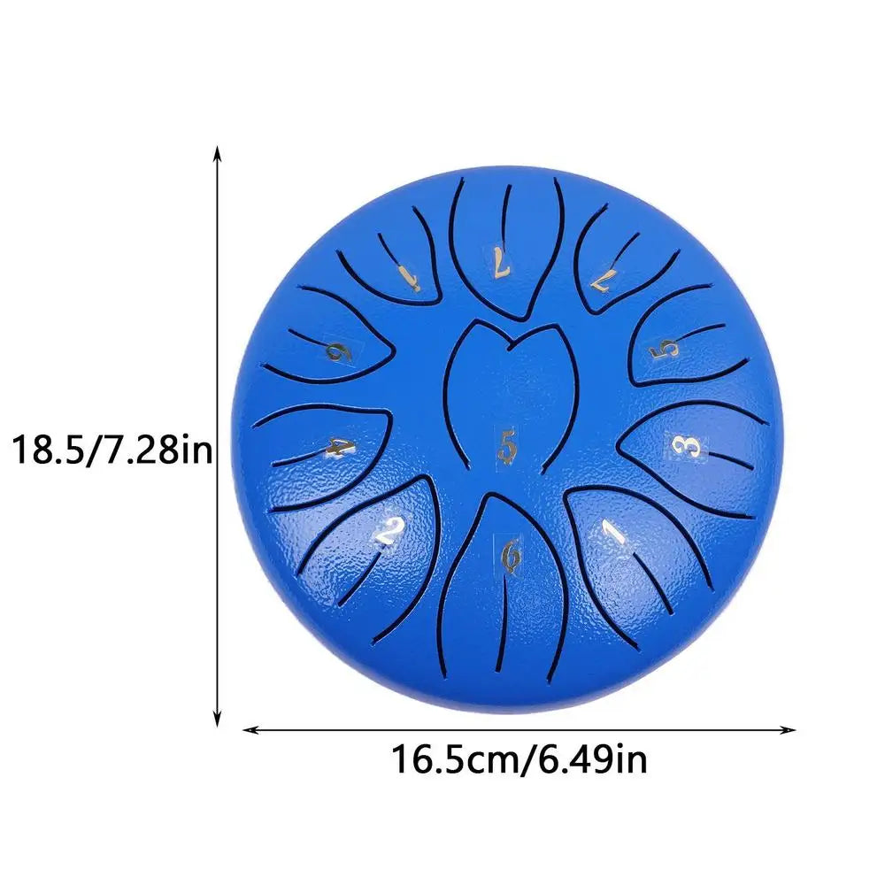 Rain Drum Instrument 6 inches 11 Notes Ethereal Drum Hand Drums Portable Steel Tongue Drum Meditation Drum  for Music Education
