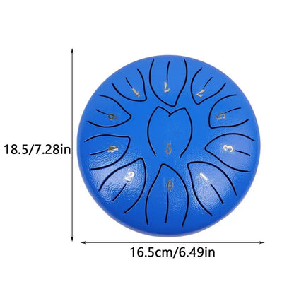 Rain Drum Instrument 6 inches 11 Notes Ethereal Drum Hand Drums Portable Steel Tongue Drum Meditation Drum  for Music Education