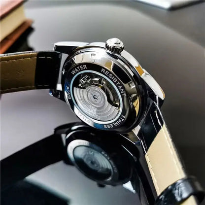 Montre homme tourbillon automatique – Mécanique pure, sertie de diamants, avec phase de lune et étanchéité