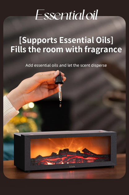 3D Flame Aroma Diffuser – Retro Fireplace Humidifier with Remote Control halloween