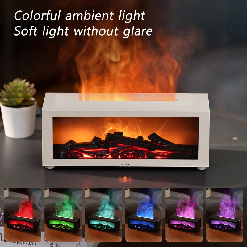 3D Flame Aroma Diffuser – Retro Fireplace Humidifier with Remote Control halloween