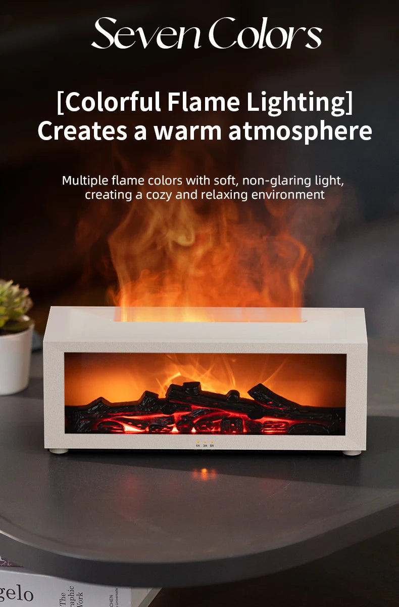 3D Flame Aroma Diffuser – Retro Fireplace Humidifier with Remote Control halloween