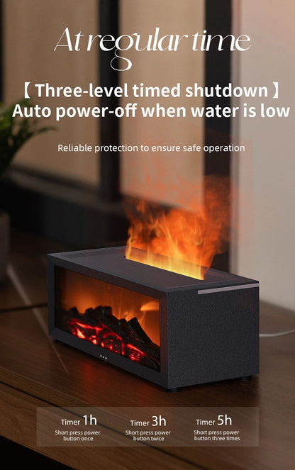 3D Flame Aroma Diffuser – Retro Fireplace Humidifier with Remote Control halloween