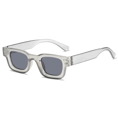 Unisex Small Rectangle Sunglasses – Thick Frame UV400 Shades