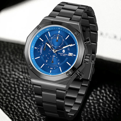 Montre homme SAPPHERO – Chronographe sport de luxe, mode et étanche, idéale en cadeau