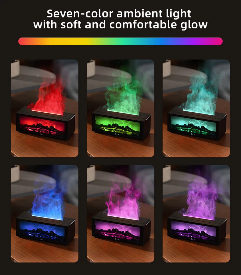 3D Flame Aroma Diffuser – Retro Fireplace Humidifier with Remote Control halloween
