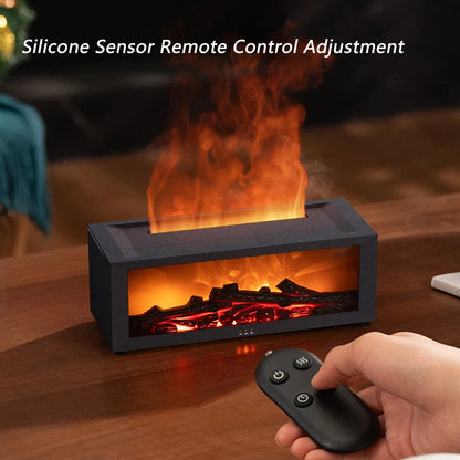 3D Flame Aroma Diffuser – Retro Fireplace Humidifier with Remote Control halloween