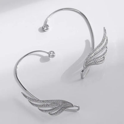 Wolexhany Star Butterfly Clip Earrings – Sparkling Crystal Tassel, No Piercing