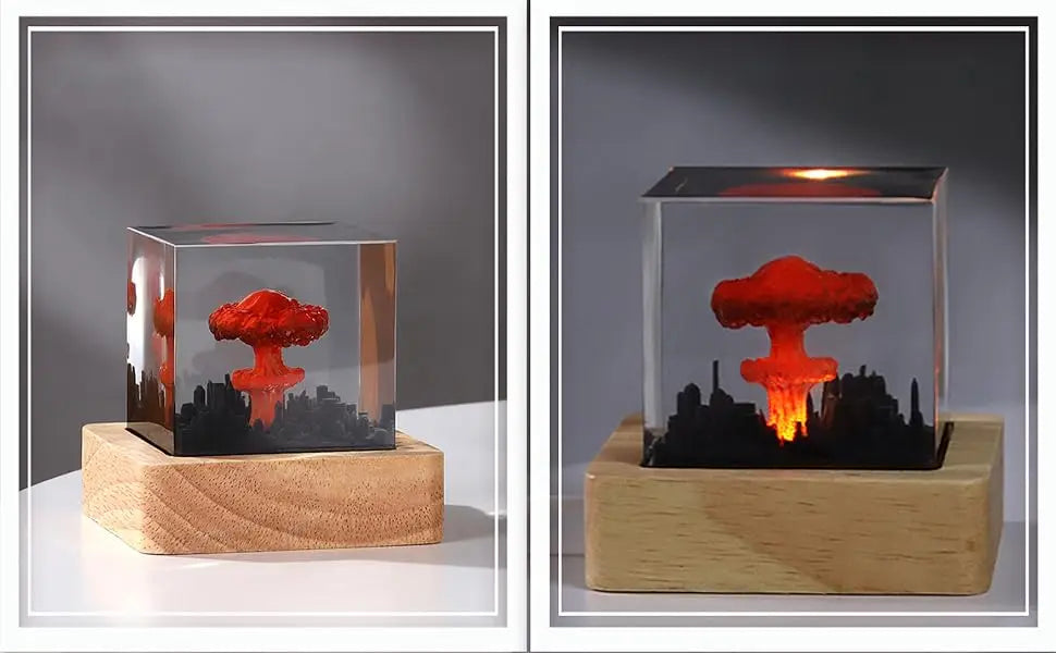Halloween Atomic Bomb Explosion Lamp – Mushroom Cloud Decor for Home or Office