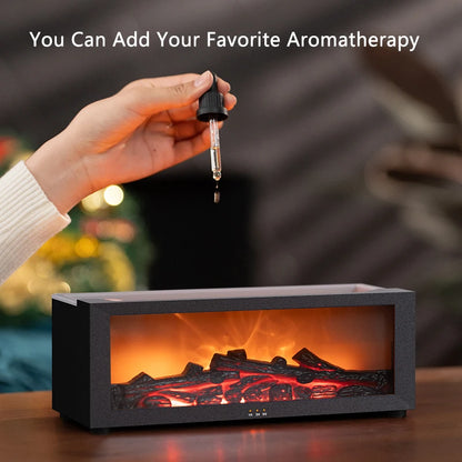 3D Flame Aroma Diffuser – Retro Fireplace Humidifier with Remote Control halloween