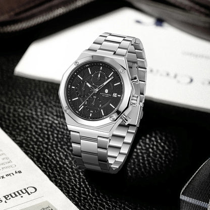Montre homme SAPPHERO – Chronographe sport de luxe, mode et étanche, idéale en cadeau