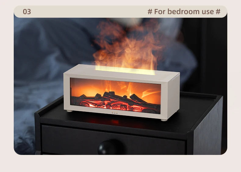 3D Flame Aroma Diffuser – Retro Fireplace Humidifier with Remote Control halloween