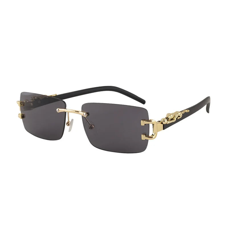 Frameless Rectangular Sunglasses – Unisex Vintage Style Shades