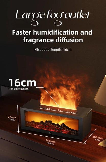 3D Flame Aroma Diffuser – Retro Fireplace Humidifier with Remote Control halloween