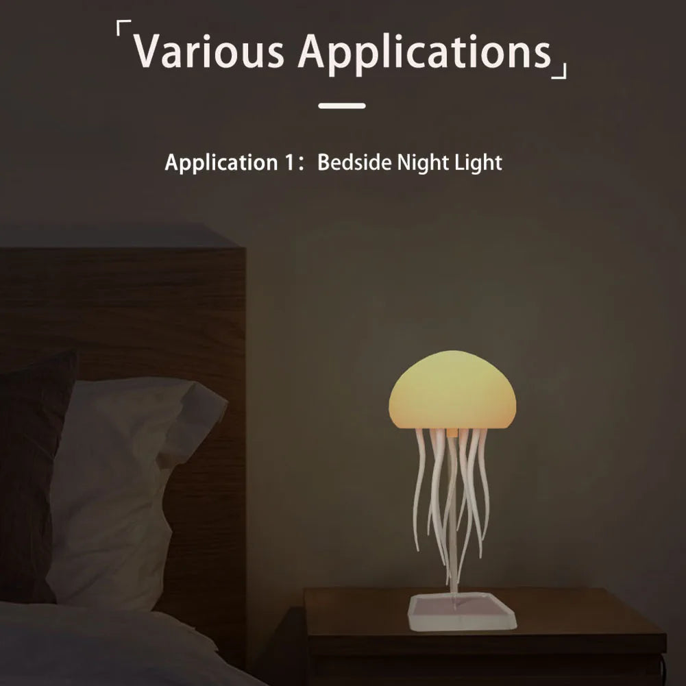 RGB Jellyfish Desk Lamp – Voice-Control Night Light for Home & Office