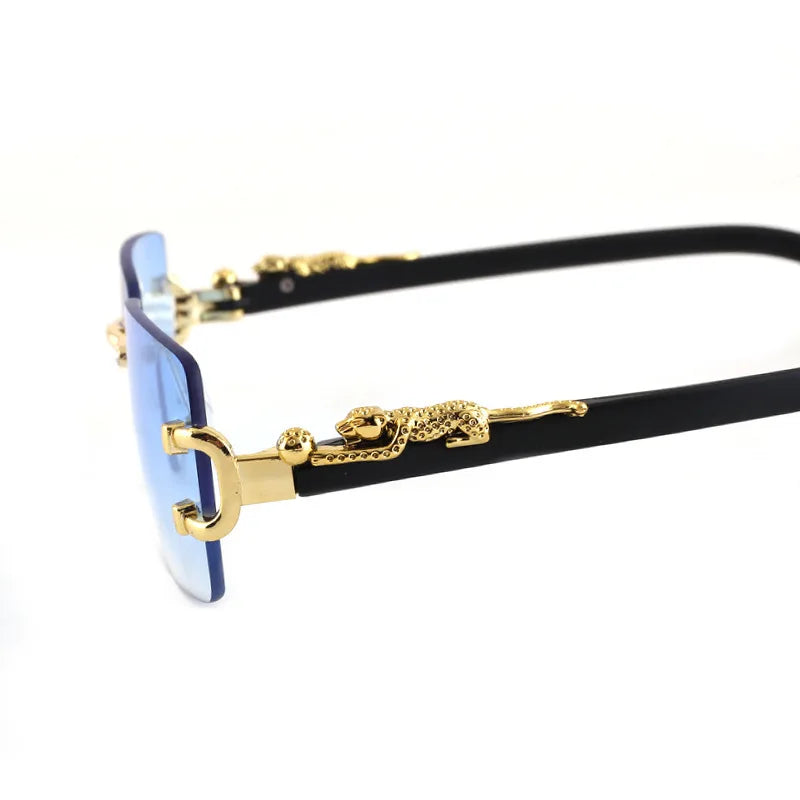 Frameless Rectangular Sunglasses – Unisex Vintage Style Shades