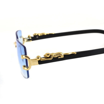 Frameless Rectangular Sunglasses – Unisex Vintage Style Shades