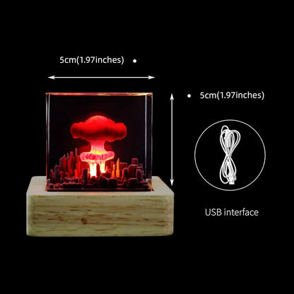 Halloween Atomic Bomb Explosion Lamp – Mushroom Cloud Decor for Home or Office