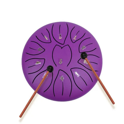 Rain Drum Instrument 6 inches 11 Notes Ethereal Drum Hand Drums Portable Steel Tongue Drum Meditation Drum  for Music Education