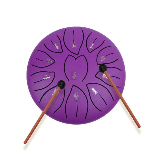 Rain Drum Instrument 6 inches 11 Notes Ethereal Drum Hand Drums Portable Steel Tongue Drum Meditation Drum  for Music Education