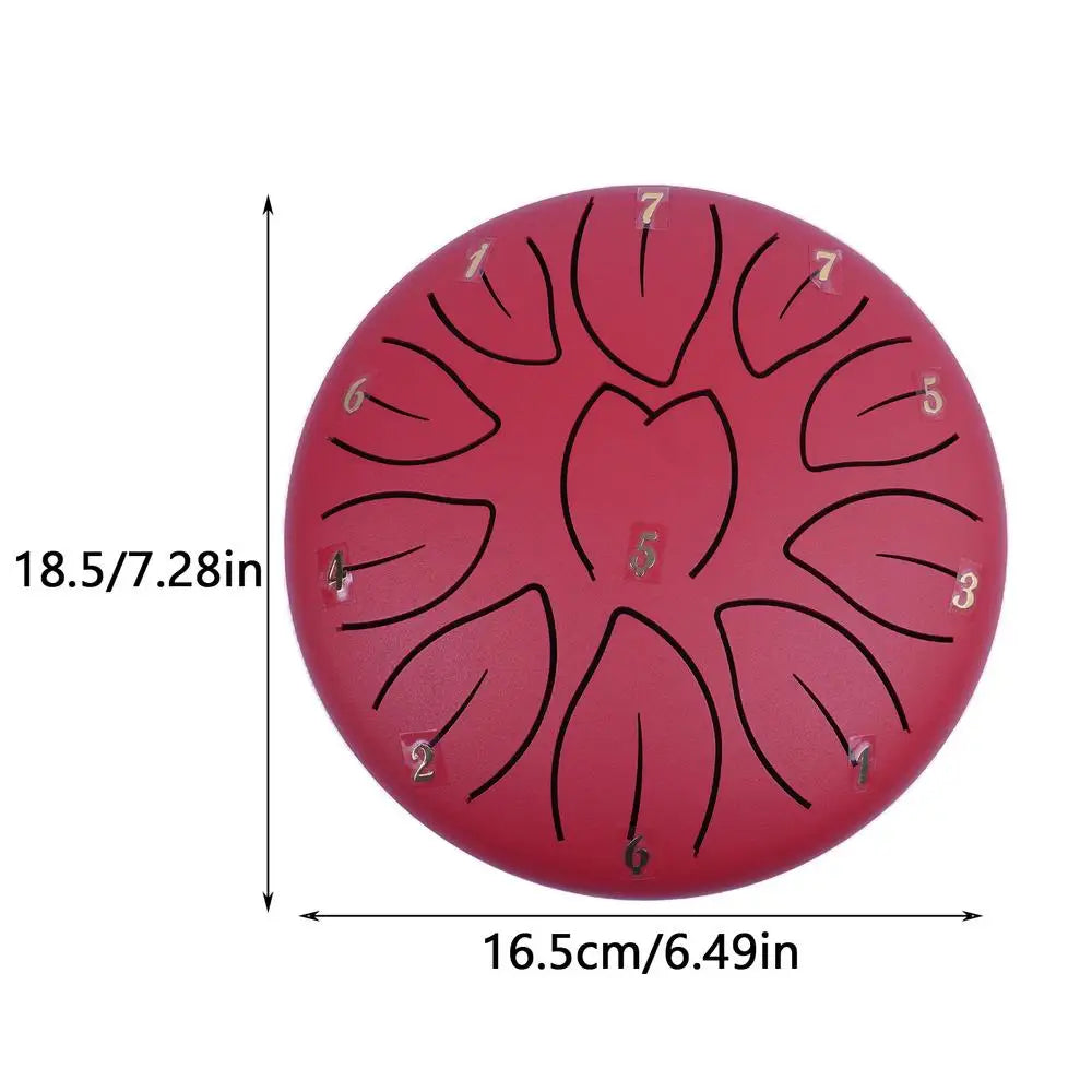 Rain Drum Instrument 6 inches 11 Notes Ethereal Drum Hand Drums Portable Steel Tongue Drum Meditation Drum  for Music Education