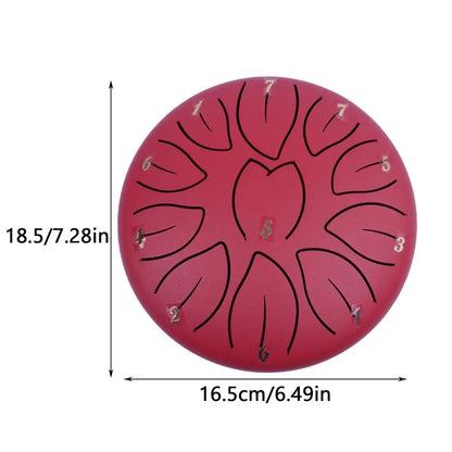 Rain Drum Instrument 6 inches 11 Notes Ethereal Drum Hand Drums Portable Steel Tongue Drum Meditation Drum  for Music Education