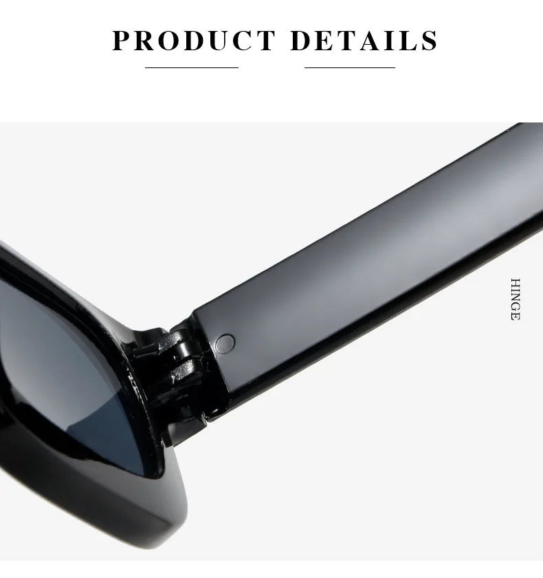 Unisex Small Rectangle Sunglasses – Thick Frame UV400 Shades