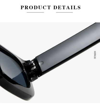 Unisex Small Rectangle Sunglasses – Thick Frame UV400 Shades